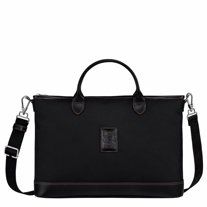 Longchamp Boxford S Briefcase - Recycled canvas Black | HSCT42065