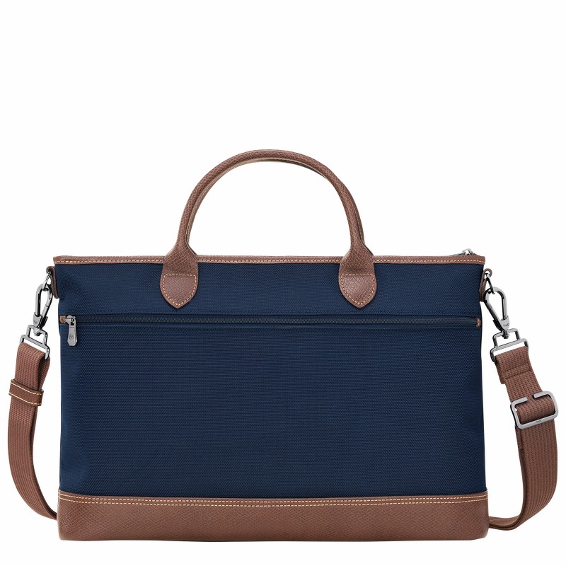 Longchamp Boxford S Briefcase - Recycled canvas Blue | APZV83096