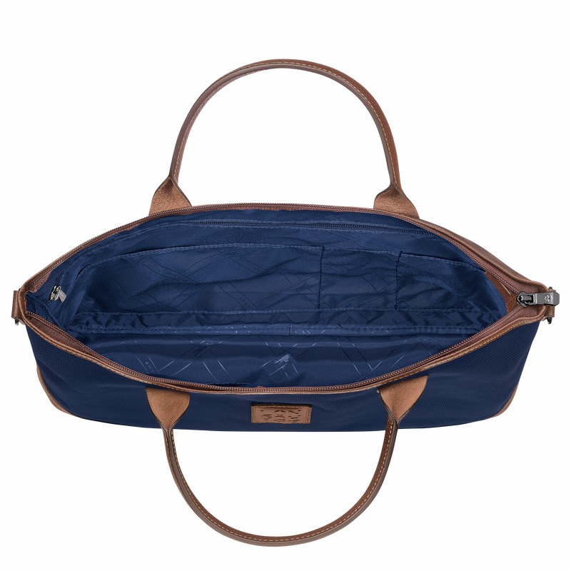 Longchamp Boxford S Briefcase - Recycled canvas Blue | APZV83096