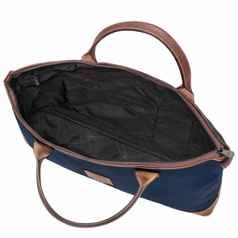 Longchamp Boxford S Briefcase - Recycled canvas Blue | APZV83096