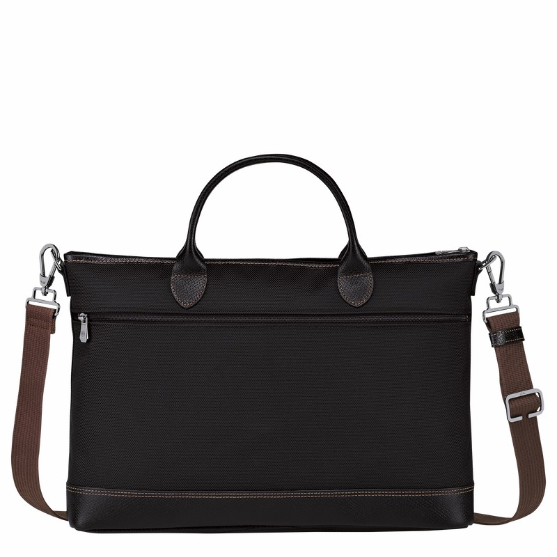 Longchamp Boxford S Briefcase - Recycled canvas Black | STQJ32805