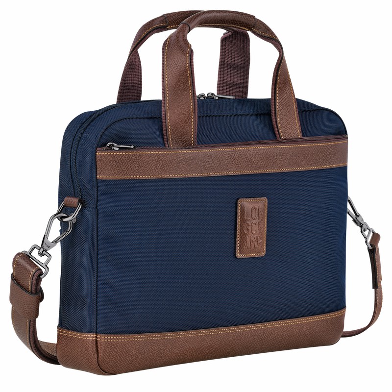 Longchamp Boxford S Briefcase - Recycled canvas Blue | AZDE25731