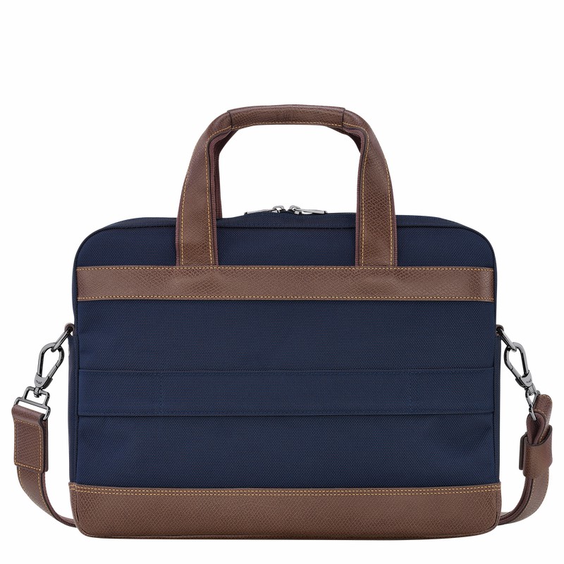 Longchamp Boxford S Briefcase - Recycled canvas Blue | AZDE25731