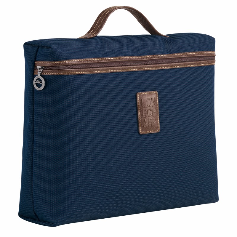 Longchamp Boxford S Briefcase - Recycled canvas Blue | UQLF10865