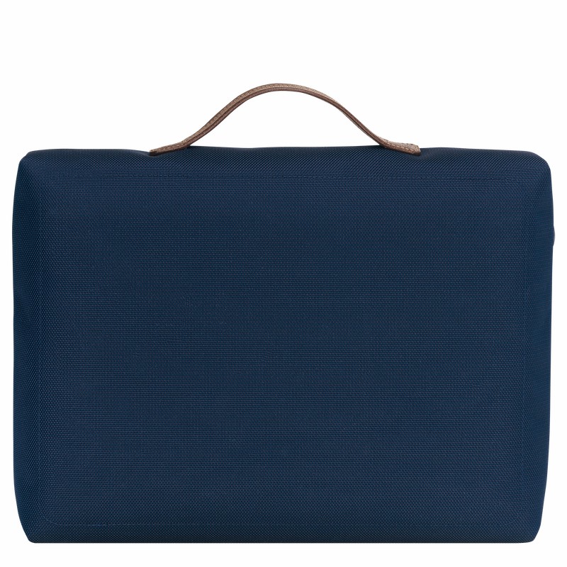 Longchamp Boxford S Briefcase - Recycled canvas Blue | UQLF10865