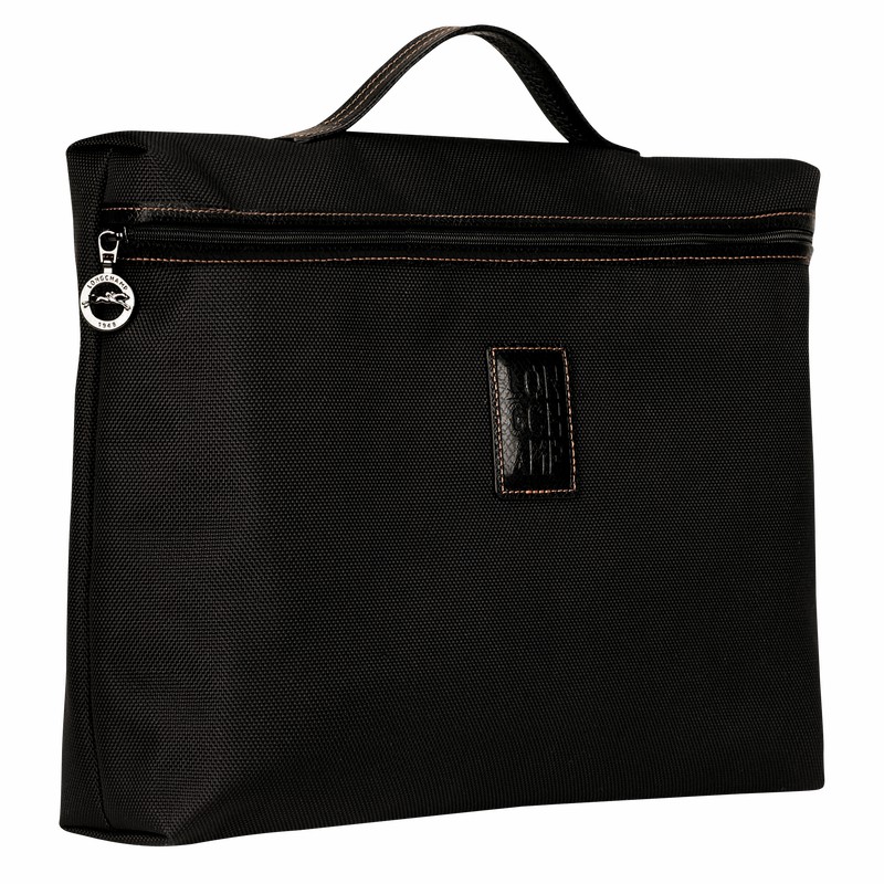 Longchamp Boxford S Briefcase - Recycled canvas Black | TZMU68325