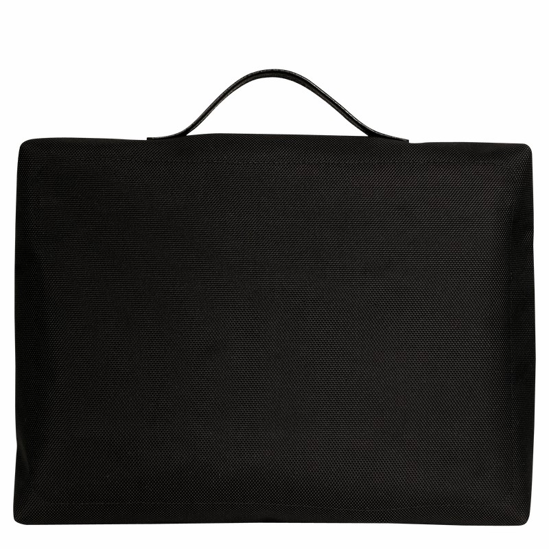 Longchamp Boxford S Briefcase - Recycled canvas Black | TZMU68325