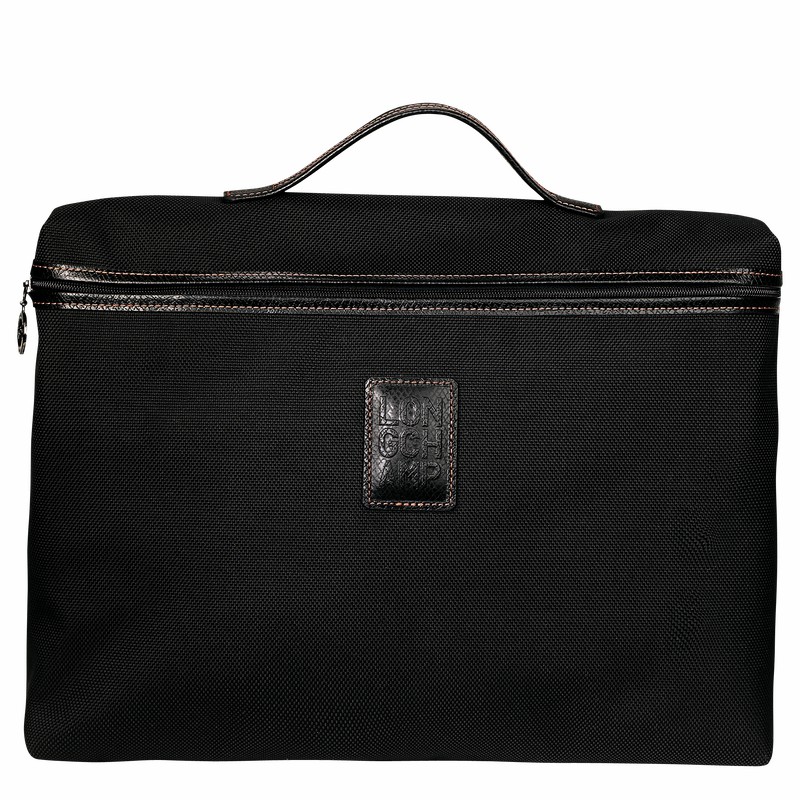 Longchamp Boxford S Briefcase - Recycled canvas Black | TZMU68325