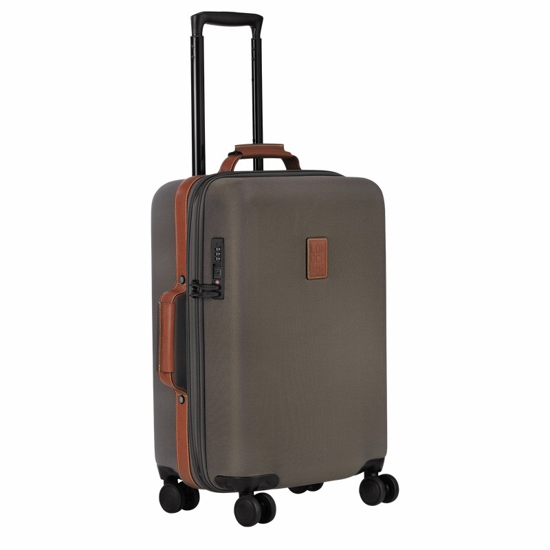 Longchamp Boxford S Suitcase - Recycled canvas Brown | VGKF40398