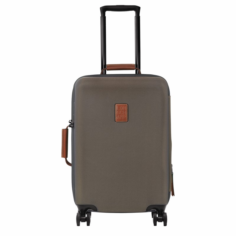 Longchamp Boxford S Suitcase - Recycled canvas Brown | VGKF40398