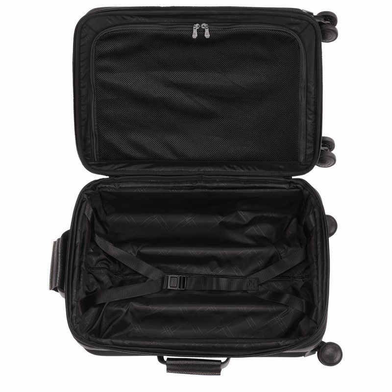 Longchamp Boxford S Suitcase - Recycled canvas Black | CVSW61048