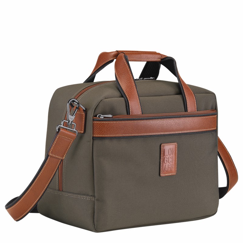 Longchamp Boxford S Travel bag - Recycled canvas Brown | NQMI40576