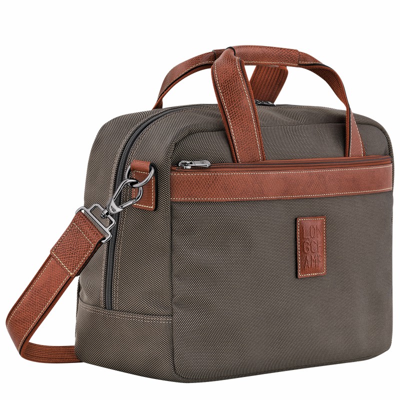 Longchamp Boxford S Travel bag - Recycled canvas Brown | NQMI40576