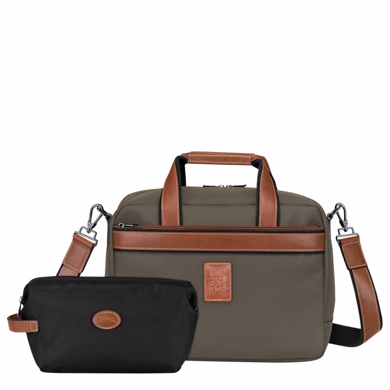 Longchamp Boxford S Travel bag - Recycled canvas Brown | NQMI40576