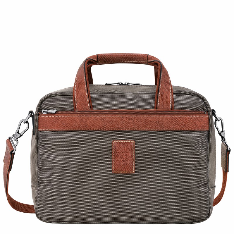 Longchamp Boxford S Travel bag - Recycled canvas Brown | NQMI40576