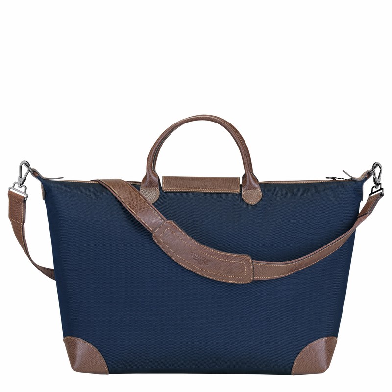 Longchamp Boxford S Travel bag - Recycled canvas Blue | ZXUV57192