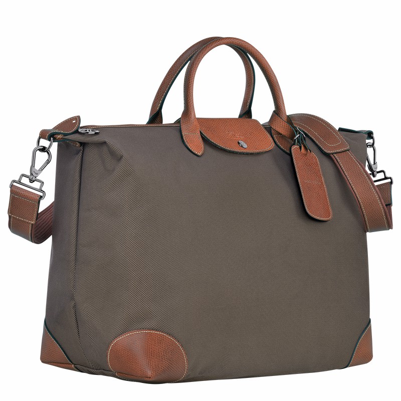 Longchamp Boxford S Travel bag - Recycled canvas Brown | BKEH69248