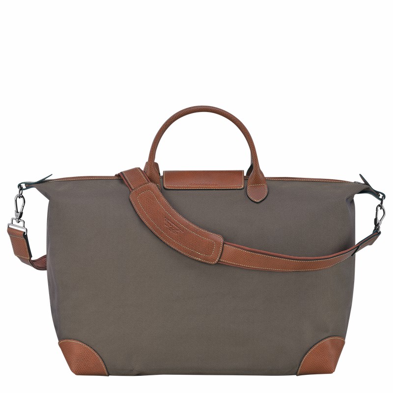 Longchamp Boxford S Travel bag - Recycled canvas Brown | BKEH69248