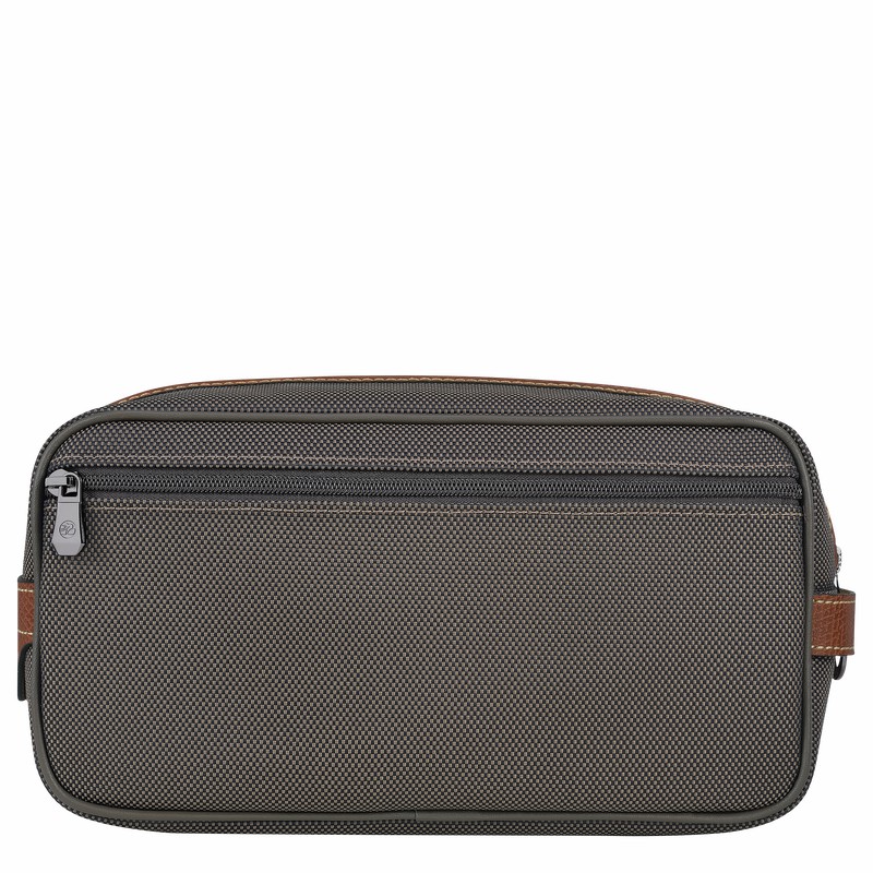 Longchamp Boxford Toiletry case - Recycled canvas Brown | UVQB64517