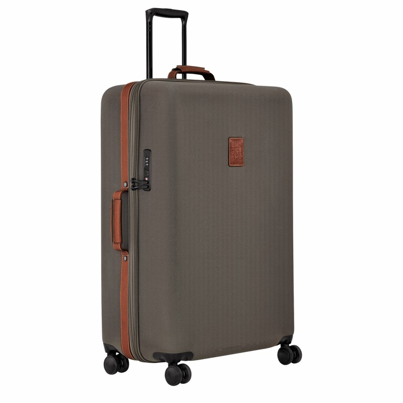 Longchamp Boxford XL Suitcase - Recycled canvas Brown | SILQ29704