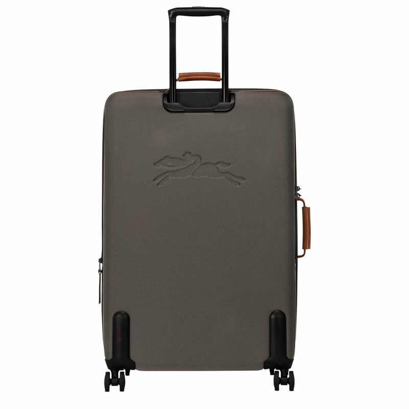 Longchamp Boxford XL Suitcase - Recycled canvas Brown | SILQ29704