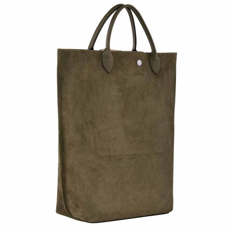 Longchamp Cabas M Tote bag - Leather Khaki | WCBP23074