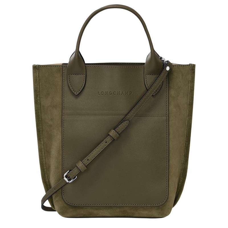 Longchamp Cabas XS Tote bag - Leather Khaki | OMHS34791