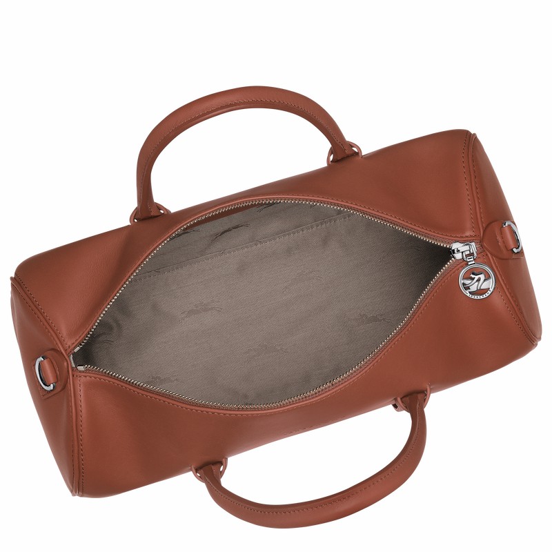 Longchamp Daylong L Handbag - Leather Brown | NGVW46039