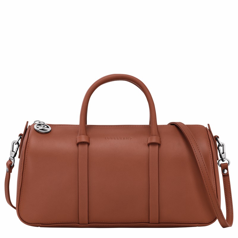 Longchamp Daylong M Handbag - Leather Brown | ZUQB59243