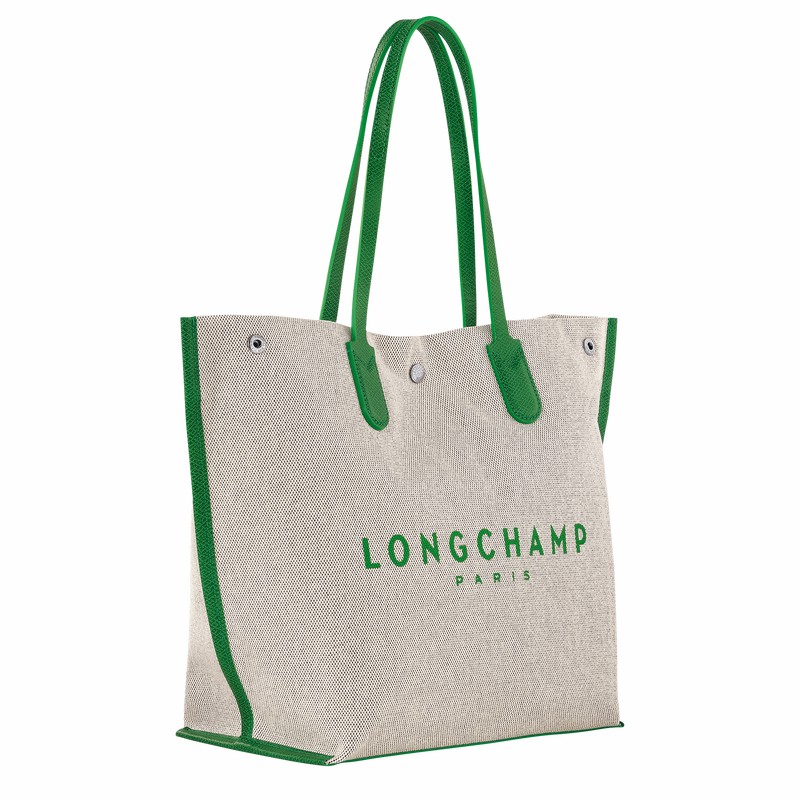 Longchamp Essential L Tote bag - Canvas Green | EKHA70819