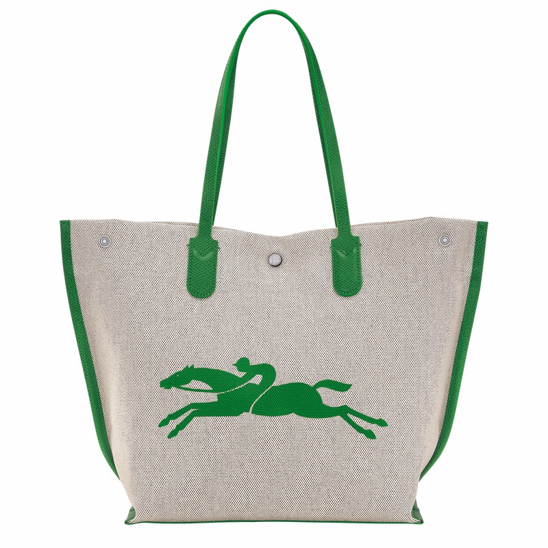 Longchamp Essential L Tote bag - Canvas Green | EKHA70819