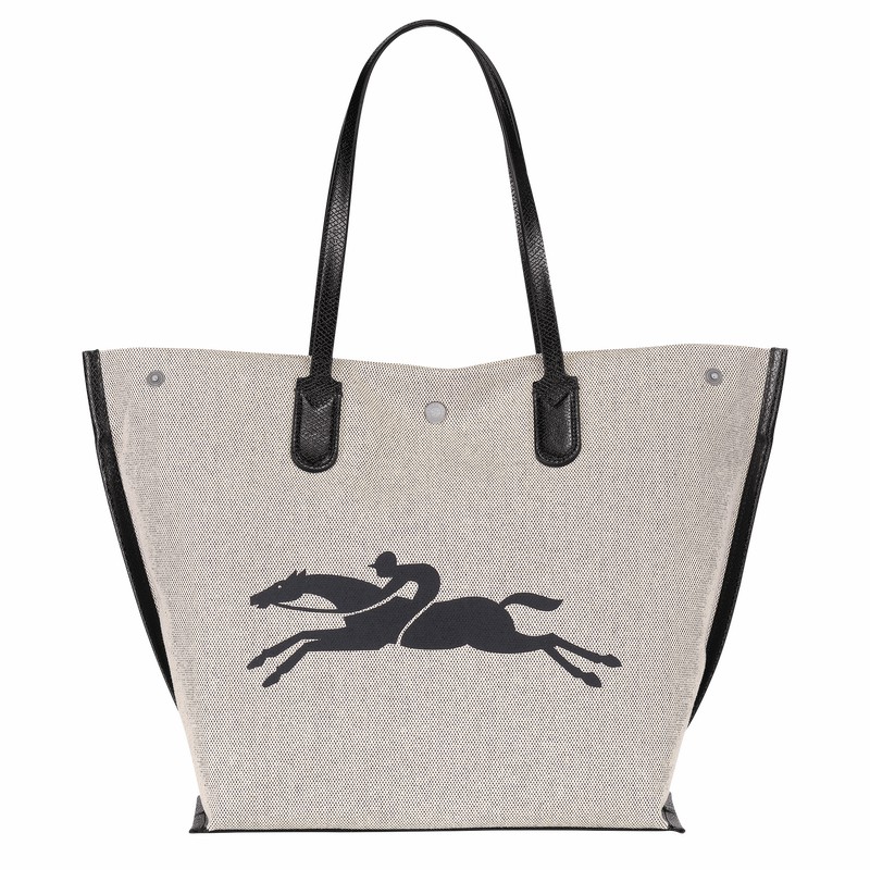 Longchamp Essential L Tote bag - Canvas White | VJMG37265