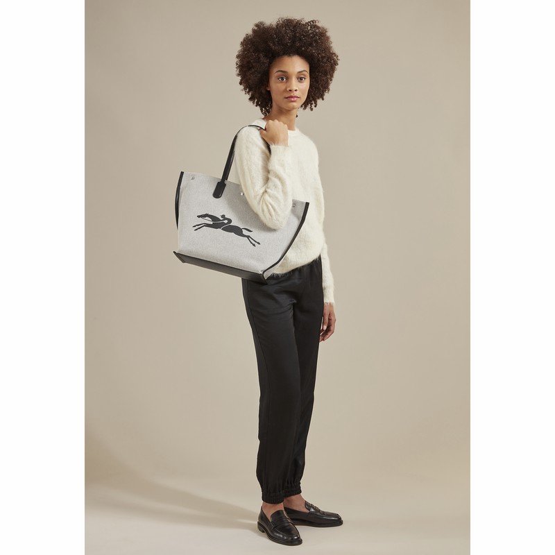 Longchamp Essential L Tote bag - Canvas White | VJMG37265