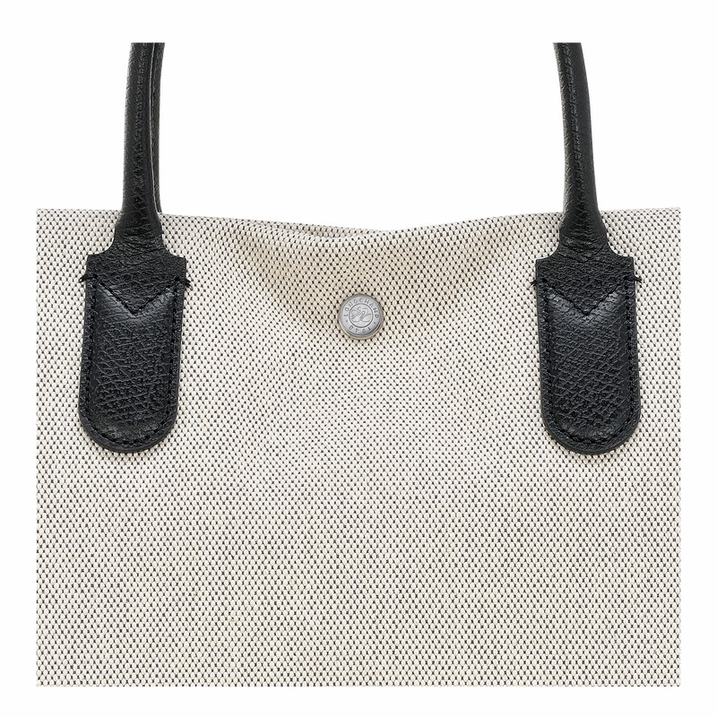 Longchamp Essential M Tote bag - Canvas White | YVUJ39720