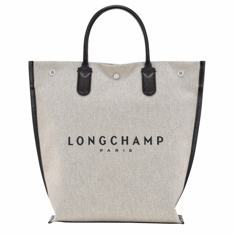 Longchamp Essential M Tote bag - Canvas White | YVUJ39720