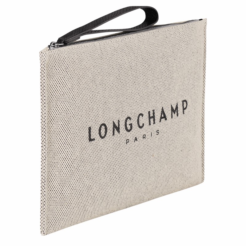 Longchamp Essential Pouch - Canvas White | GBRI60274