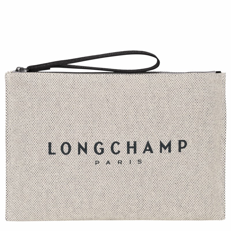 Longchamp Essential Pouch - Canvas White | GBRI60274