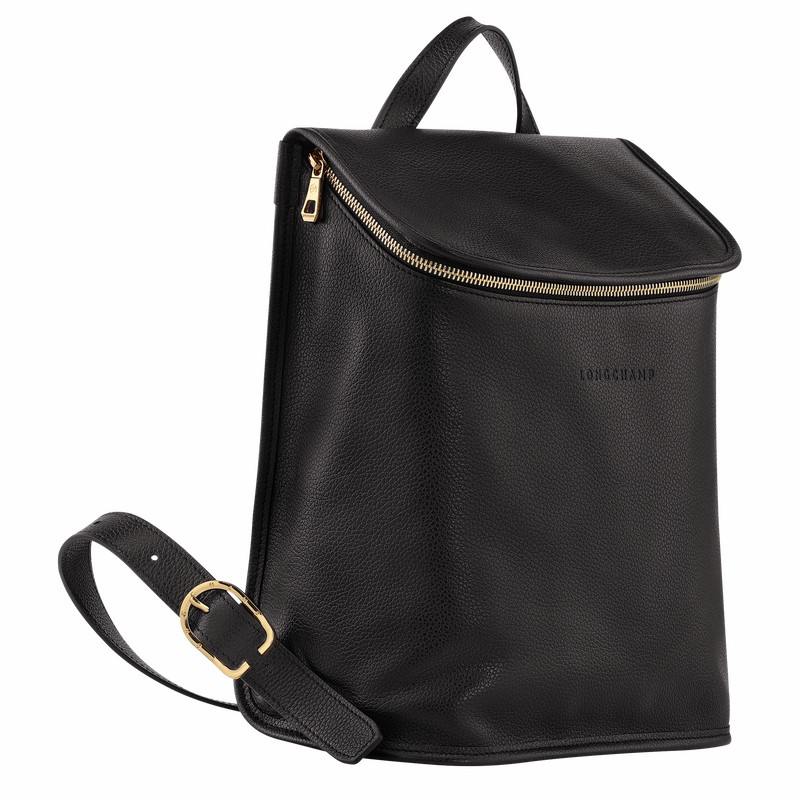 Longchamp Le FOULONNÉ Backpack - Leather Black | COXE29470