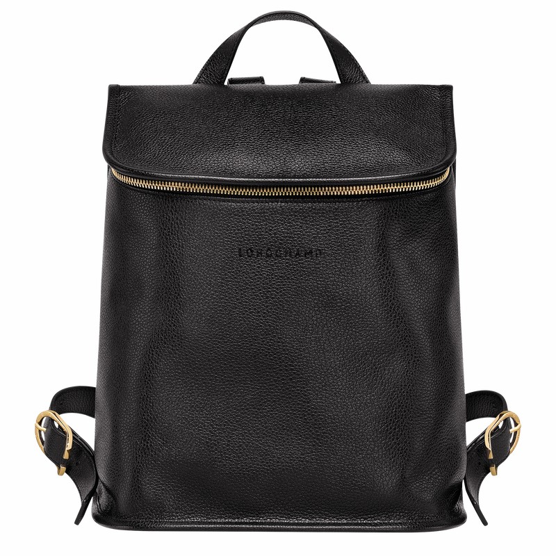 Longchamp Le FOULONNÉ Backpack - Leather Black | COXE29470