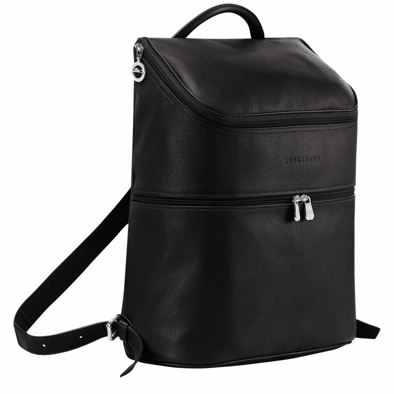 Longchamp Le FOULONNÉ Backpack - Leather Black | JREW94032