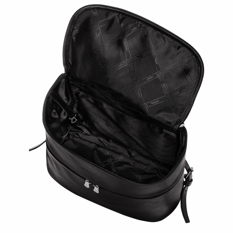 Longchamp Le FOULONNÉ Backpack - Leather Black | JREW94032