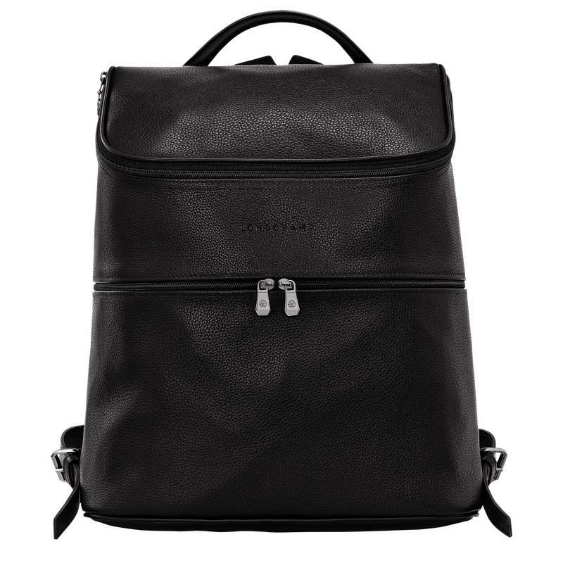 Longchamp Le FOULONNÉ Backpack - Leather Black | JREW94032