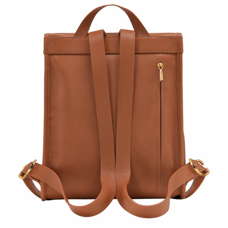 Longchamp Le FOULONNÉ Backpack - Leather Caramel | LVDG29036