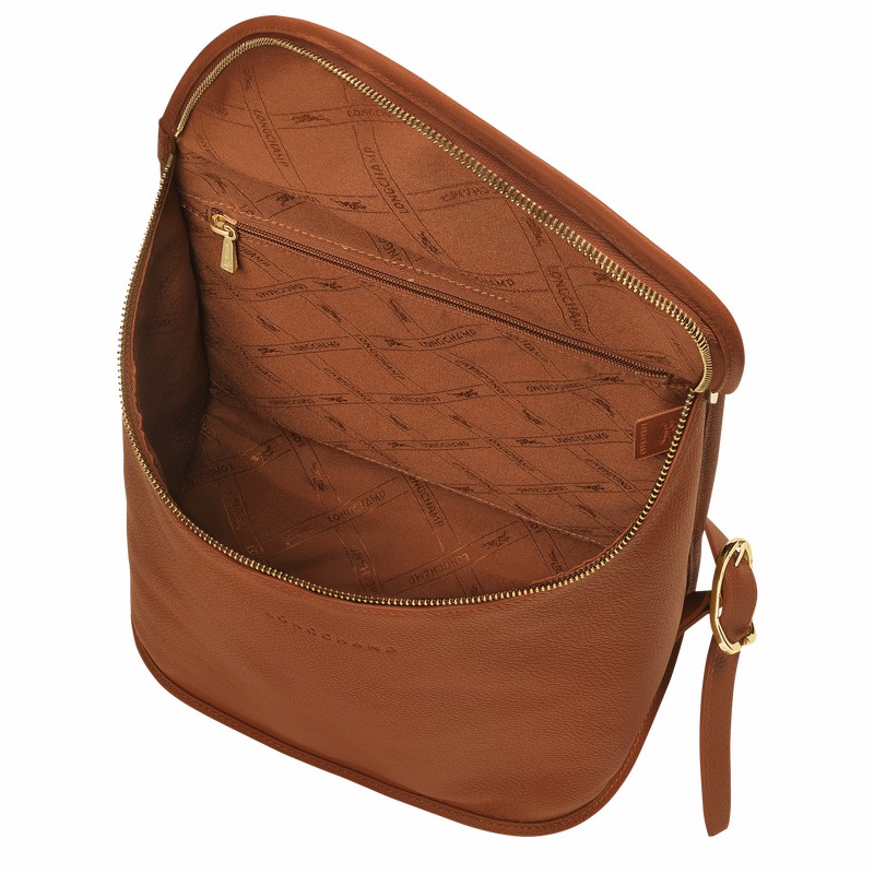 Longchamp Le FOULONNÉ Backpack - Leather Caramel | LVDG29036