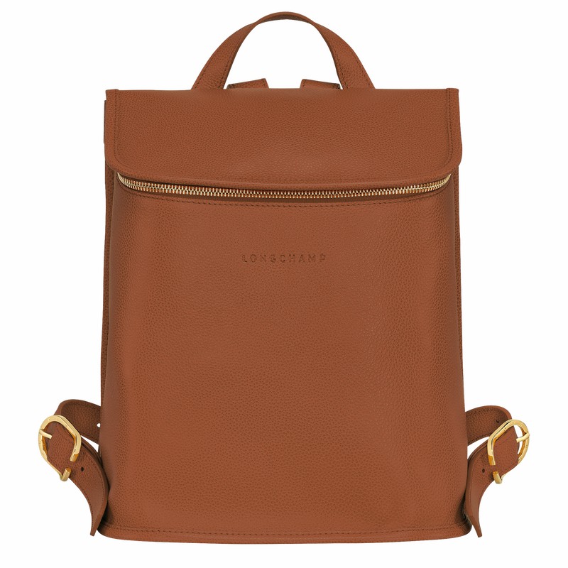 Longchamp Le FOULONNÉ Backpack - Leather Caramel | LVDG29036