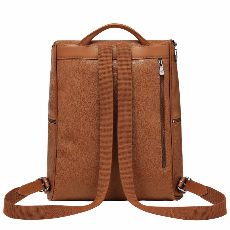 Longchamp Le FOULONNÉ Backpack - Leather Caramel | IMQG78569