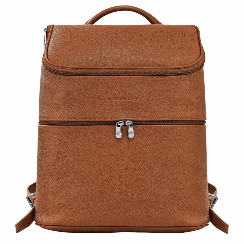 Longchamp Le FOULONNÉ Backpack - Leather Caramel | IEGU36185