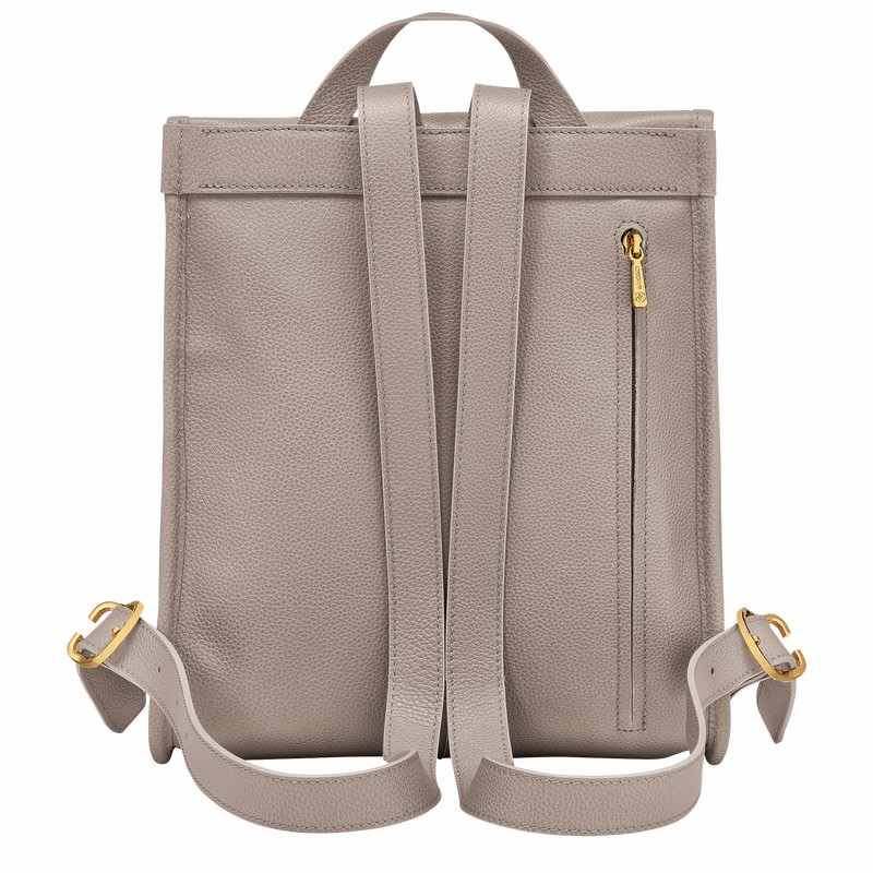 Longchamp Le FOULONNÉ Backpack - Leather Grey | LQCF31708