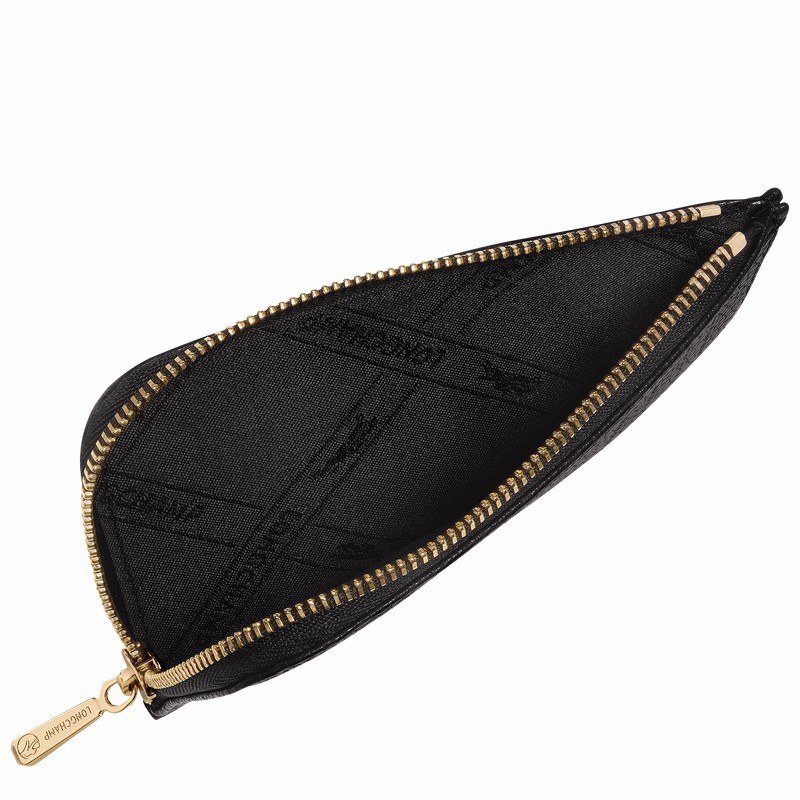 Longchamp Le FOULONNÉ Card holder - Leather Black | QZHX51782