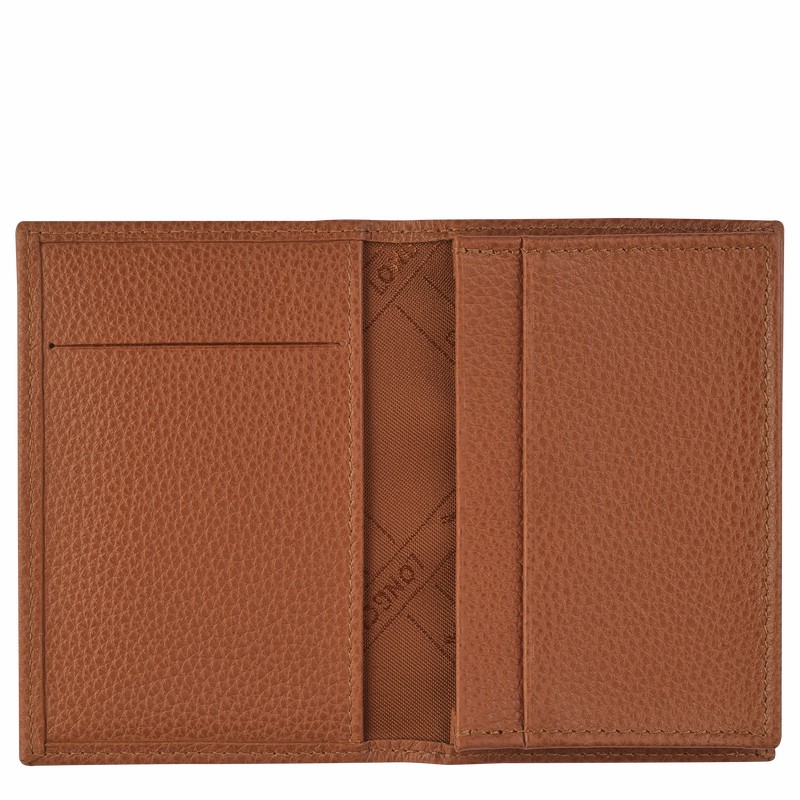 Longchamp Le FOULONNÉ Card holder - Leather Caramel | XFKO78369